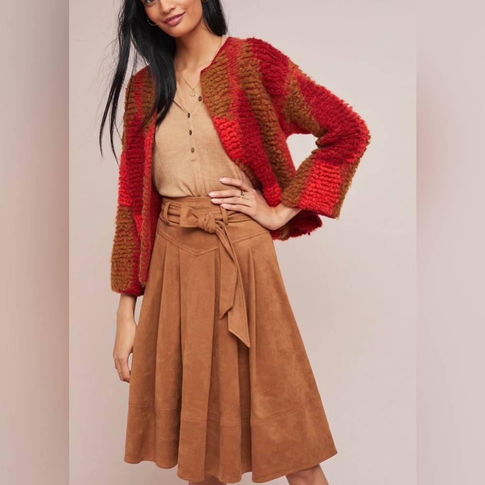 Faux Suede A-Line Skirt